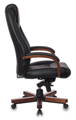 Кресло руководителя Бюрократ T-9923WALNUT, черный, кожа