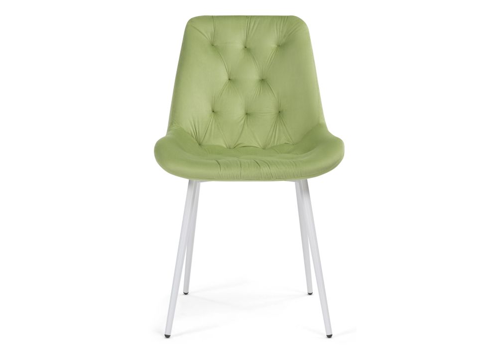 Стул на металлокаркасе Гояр confetti green / белый глянец