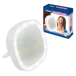 ULK-F71 3AAA WHITE Зеркало карманное с подсветкой. На батарейках 3AАА не в-к. Белый. ТМ Uniel