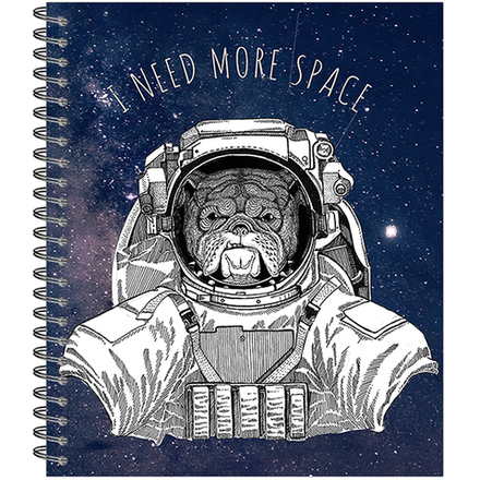 Тетрадь общая 96 листов на металлическом гребне "I need more space"