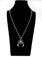 Талисман подвеска Скорпион на длинной цепочке из стали