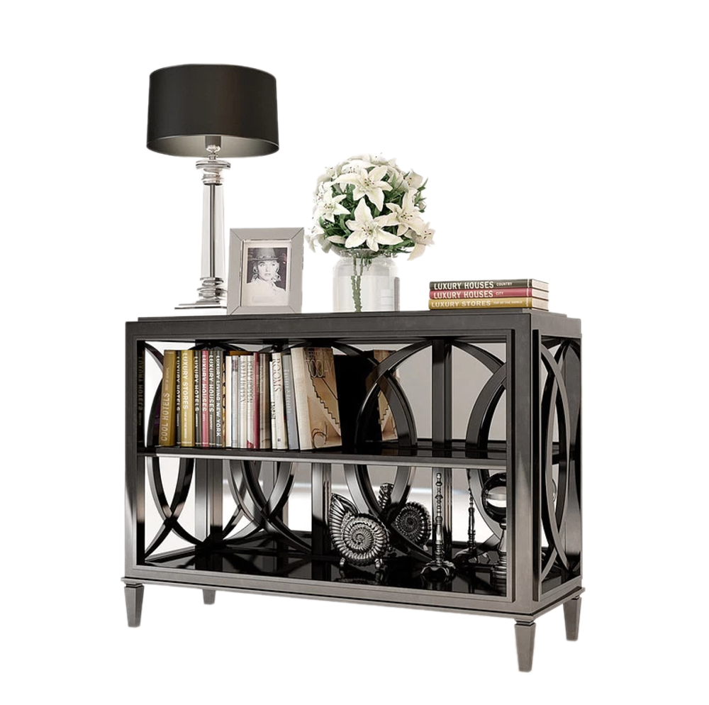 Консоль чёрная с полками