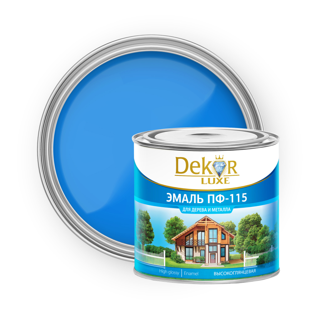 DEKOR LUXE  Эмаль ПФ-115 Голубая 2,6кг (Кубанские краски)