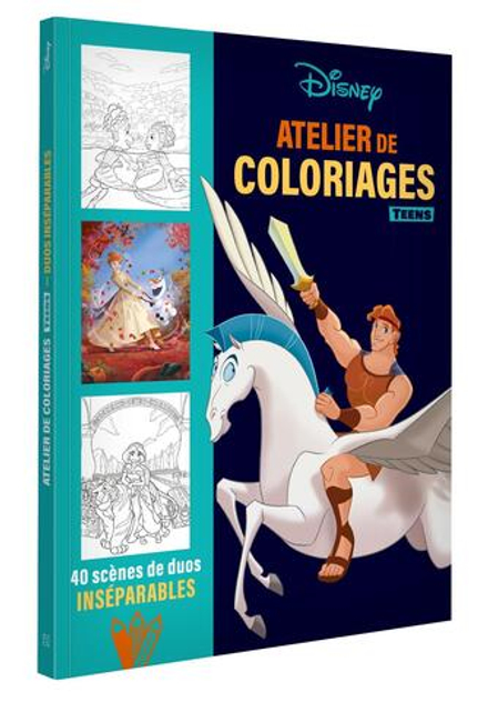 Hachette  раскраска по номерам  DISNEY TEENS - Atelier de coloriages - Les duos inséparables