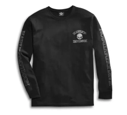 Футболка с длинным рукавом Skull Long Sleeve Tee - Black Harley-Davidson