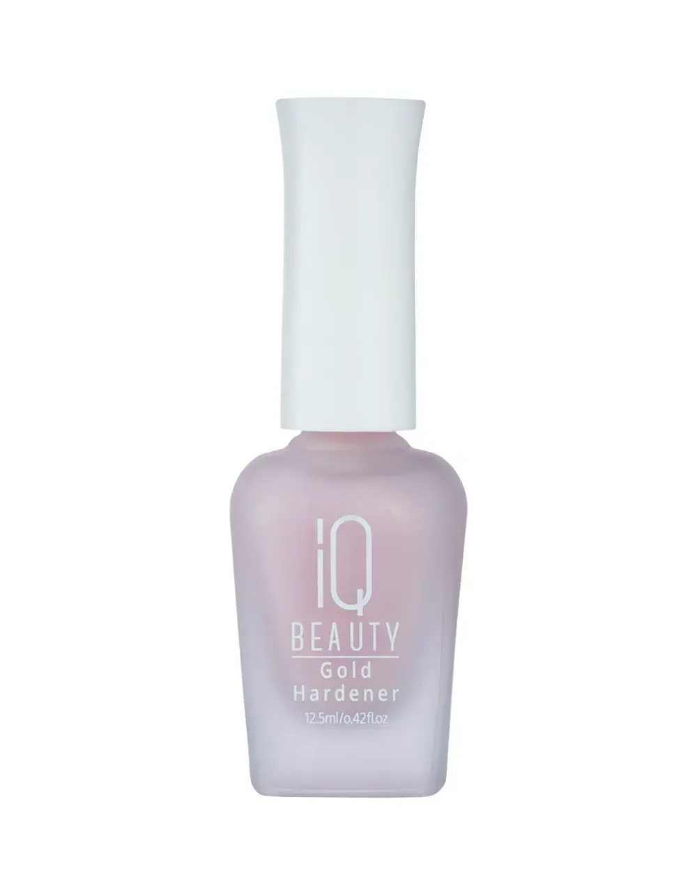 IQ Beauty Укрепитель для ослабленных и ломких ногтей с коллоидным золотом Gold Hardener, 12,5 мл Розово-бежевый с золотистым мерцанием