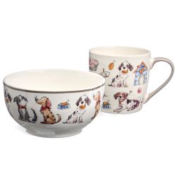 НАБОР ДЛЯ ЗАВТРАКА LEFARD "DOGS", 2 ПР.: САЛАТНИК 500МЛ, КРУЖКА 345МЛ