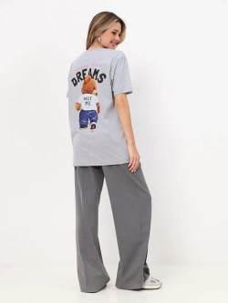 Футболка с принтом на спине Мишка Тедди 100 % хлопок