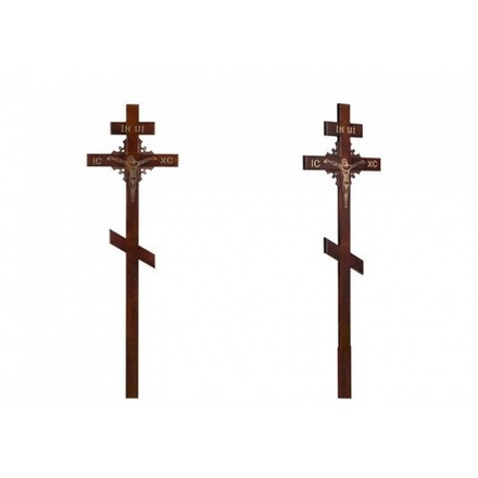 Крест намогильный сосновый "Угловой узор"