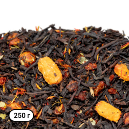 Облепиховый цвет ТМ BRUNI чай черный с добавками 250 гр