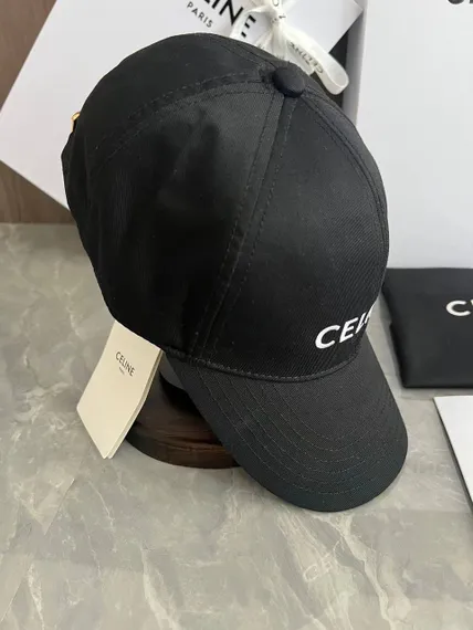 Бейсболка Celine из хлопка, черный