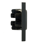 Розетка 2-местная с защитной шторкой, STEKKER, б/з, 250В, 16А, серия Эмили, RST16-5116-05, черный уголь, soft touch 49851