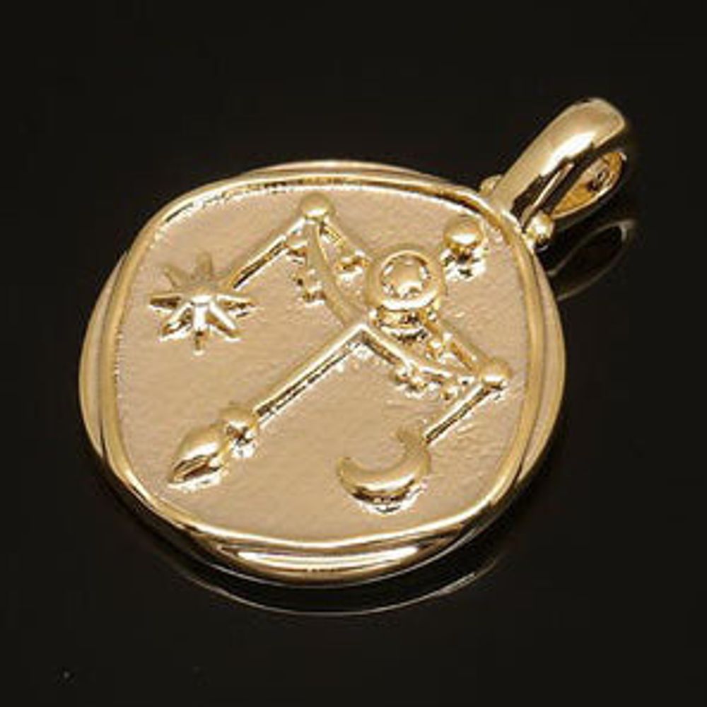 Подвеска Знак Зодиака Весы (Юж.Корея), позолота, размер 20*15 мм, цена за 1 шт