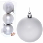 Новогодние шары 7 см (набор 3 шт) «Матовый», серебро