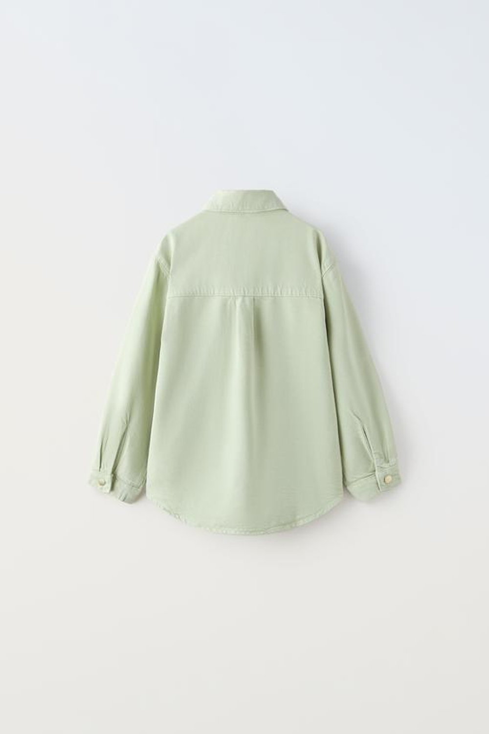 ZARA КУРТКА-РУБАШКА СТРУЯЩЕГОСЯ КРОЯ, СВЕТЛО-ЗЕЛЕНЫЙ