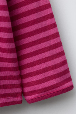 ZARA ФУТБОЛКА В ПОЛОСКУ С ВЫШИТЫМ СЕРДЦЕМ, ЦВЕТ ФУКСИИ