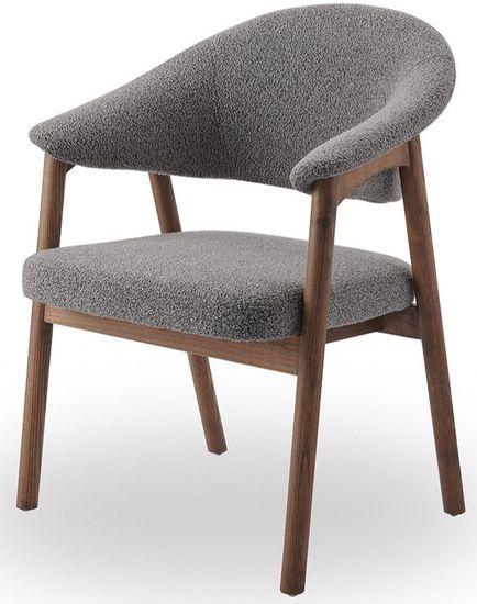 Cтул Comfy 5 с подлокотниками, бежевая ткань, ножки орех