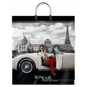 Пакет пластиковая ручка Россия 40*44 см 100 мкм ПВД Бонжур 1 шт 100 шт/кор