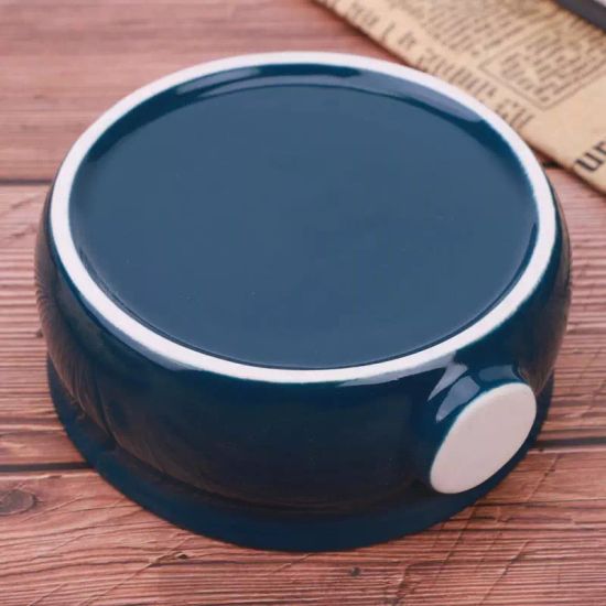 Керамическая чаша для бритья Yaqi тёмно-синего цвета