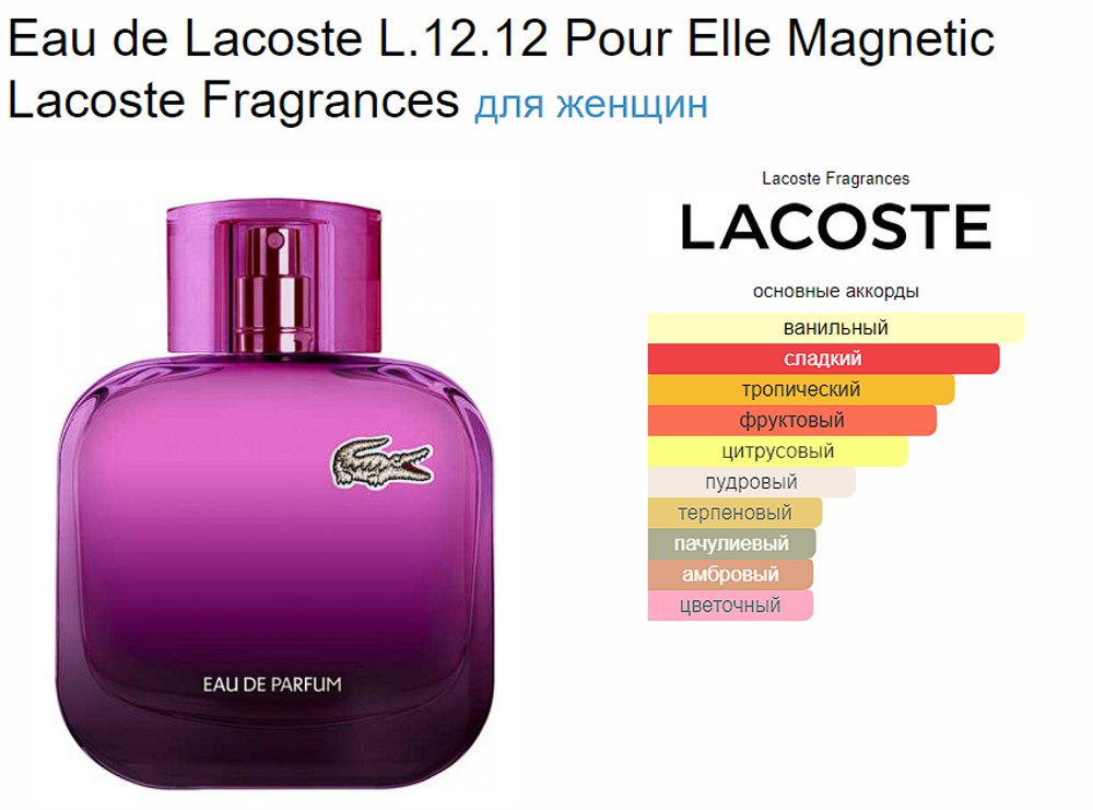 Lacoste L.12.12. Pour Elle Magnetic 80 ml (duty free парфюмерия)