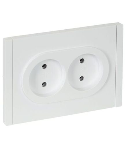 Розетка 2-м СП FORTE&PIANO FP226 10А без заземл. без защ. шторок безвинт. крепл. бел. IEK FP-R20-10-1-K01
