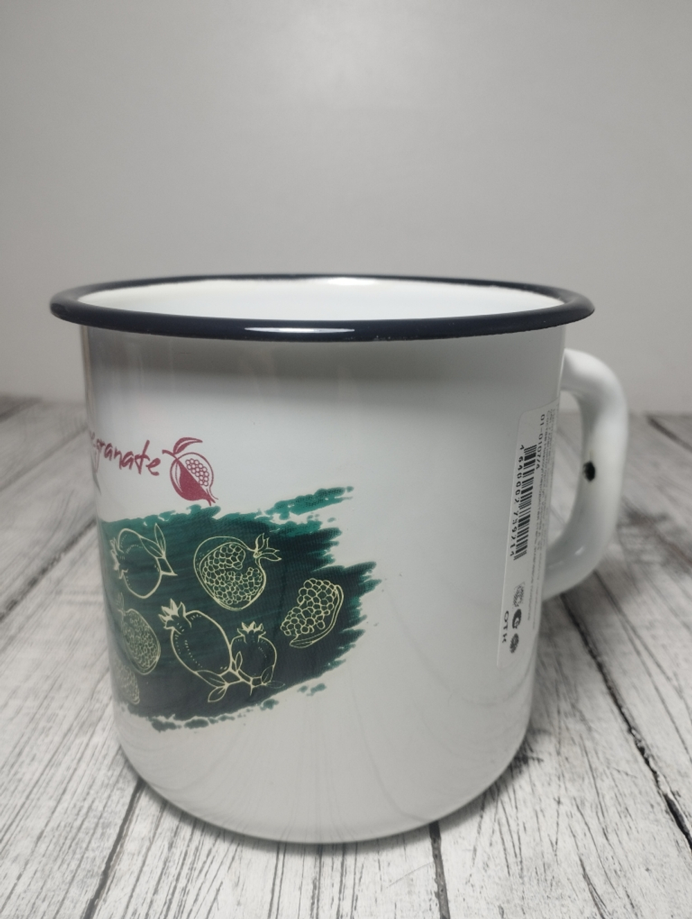 Кружка 1 л эмаль с рисунком Гранат новый 0107/4