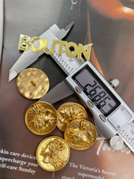 Пуговицы круглые с рельефным изображением девушки, матовое золото ( в стиле Скиап.)