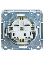 Розетка с заземлением белая Makel Mimoza 12028