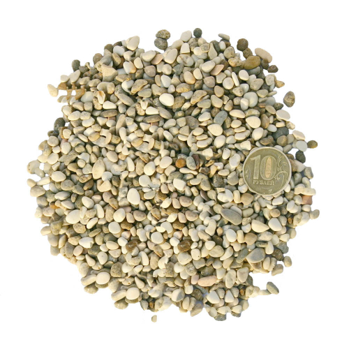 Грунт "Наутилус" галька морская светлая калиброванная №2, 3-5мм, фасовка 5кг.