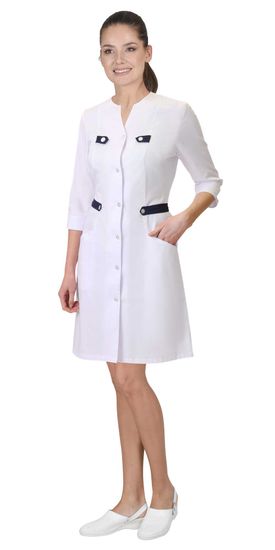 Халат женский "Сириус-Брайтли" (белый/синий)