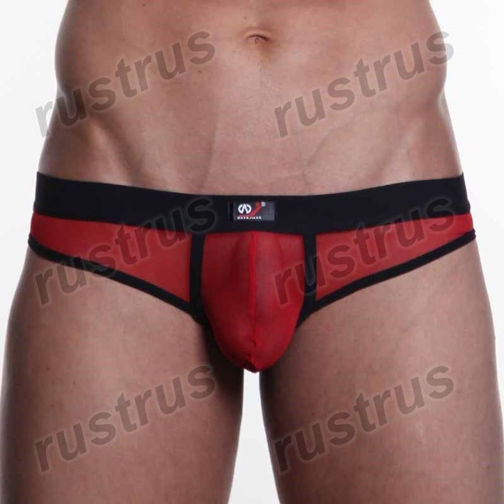 Мужские трусы стринги красные WANGJIANG WG00067