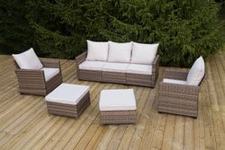 "Бостон" лаунж-зона из искусственного ротанга, цвет соломенный