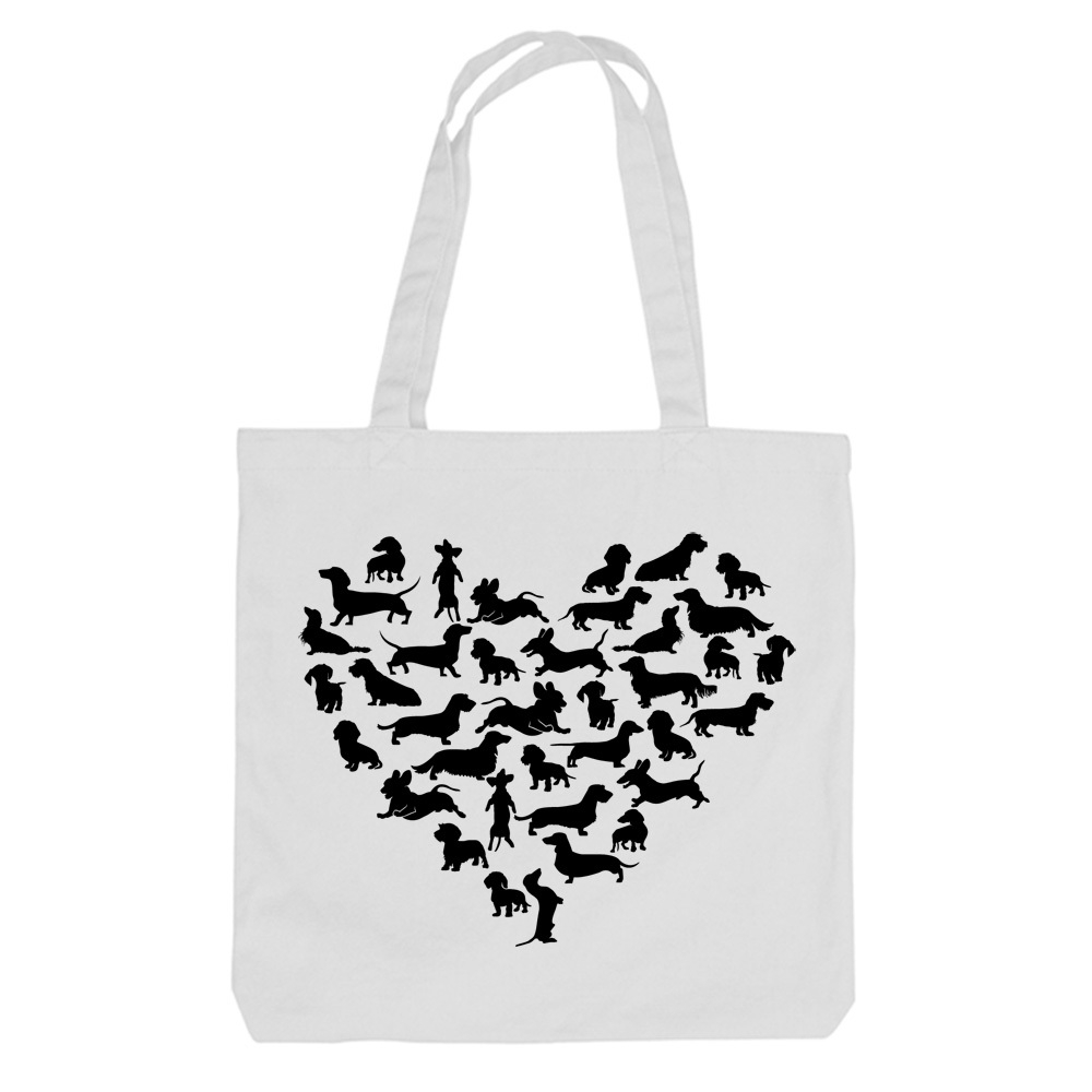 Тканевая сумка "Сердце с Таксами"