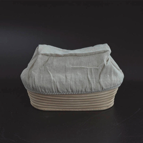 Чехол (лен) на круглую корзинку из лозы ротанга L