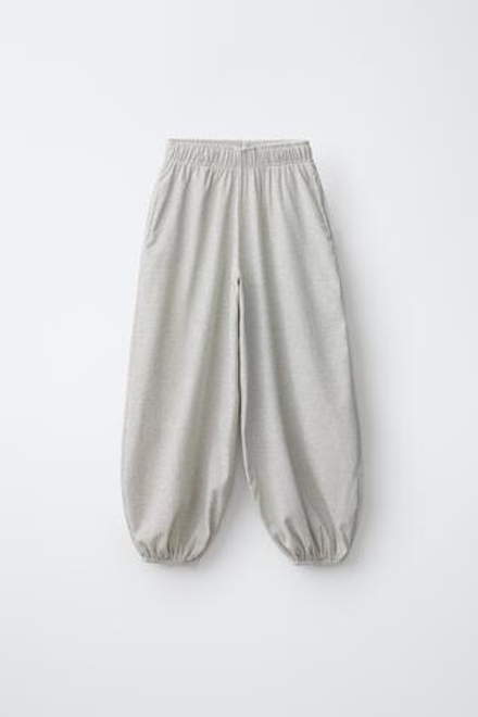 ZARA БРЮКИ-ШАРОВАРЫ ИЗ ЖАТОЙ ТКАНИ, ЭКРЮ