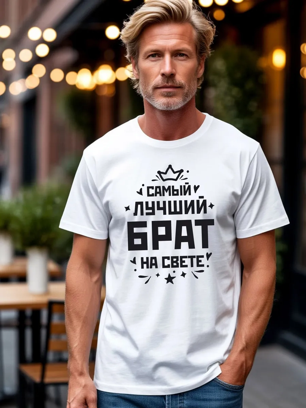 Футболка мужская с принтом лучший брат