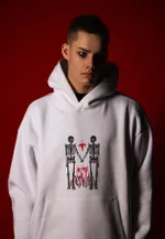 Худи Нетак Оверсайз с начесом Гуманизм Белый