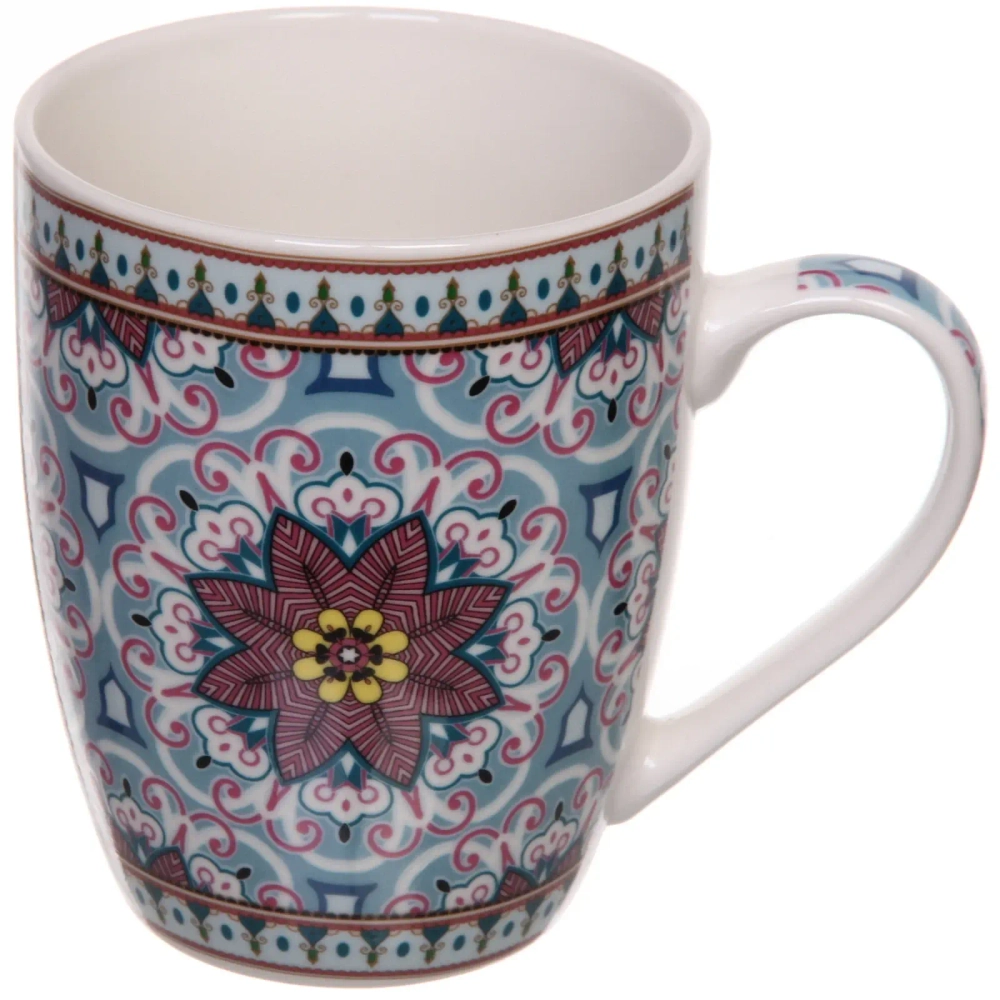 Кружка керамическая 350мл «Восточные цветы» микс