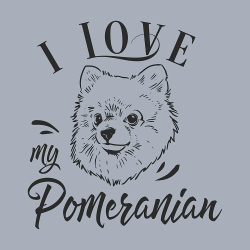 принт PewPewCat I love my pomeranian черный для серой