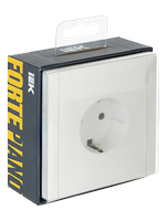 FORTE&PIANO Розетка 1-местная с заземлением без защитных шторок безвинтовое крепление 16А FP214 белый IEK