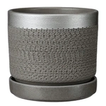 Горшок керамический Брюссель серый серебро цилиндр №3