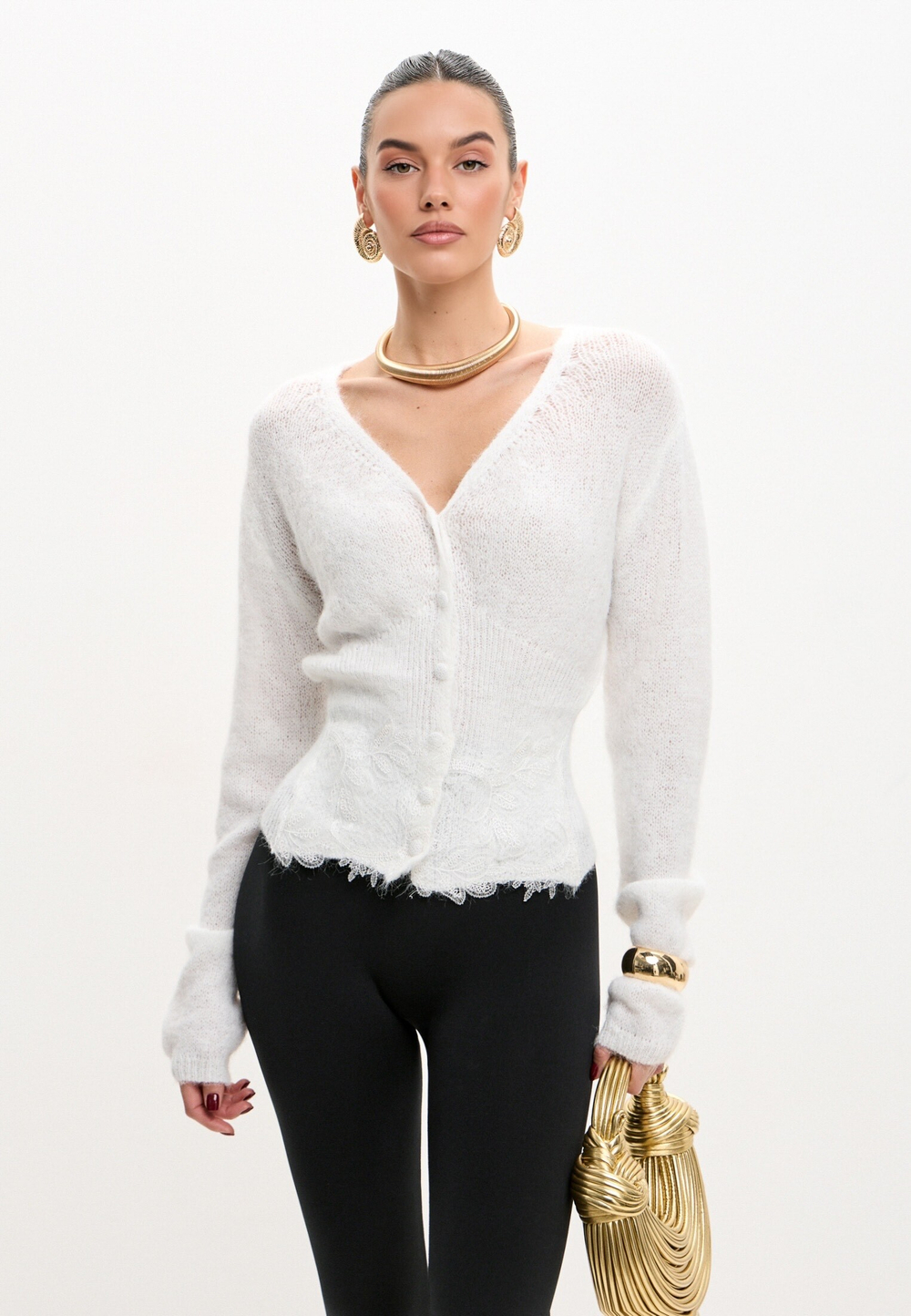 Кардиган с кружевом