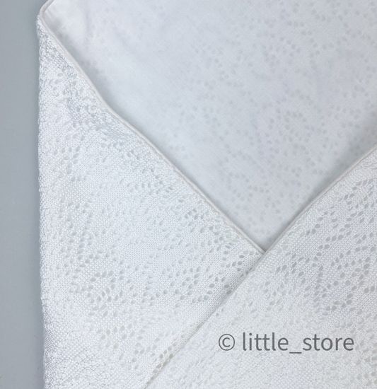 Плед-конверт с поясом "Белый ажур"