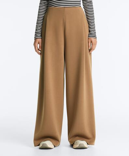 OYSHO Брюки из саржевой ткани с высокой посадкой и складками, медный