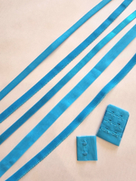 Бейка эластичная матовая бирюза 15 мм (Pantone 801U)