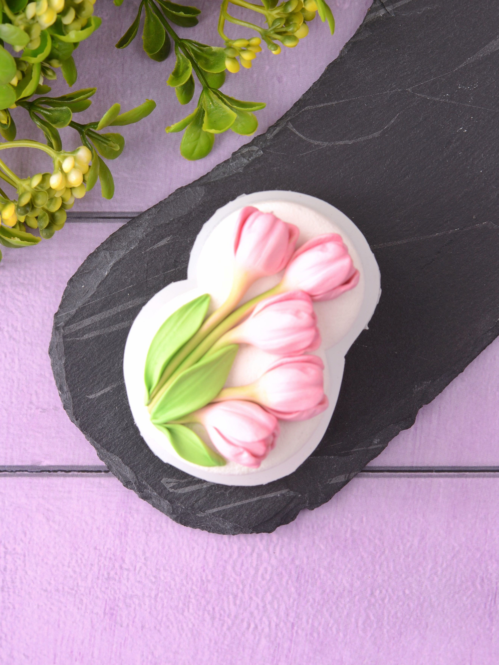 Молд силиконовый "8" с тюльпанами