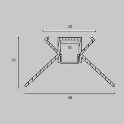 Короб встраиваемый угловой внешний Maytoni  ALM-4623-S-2M