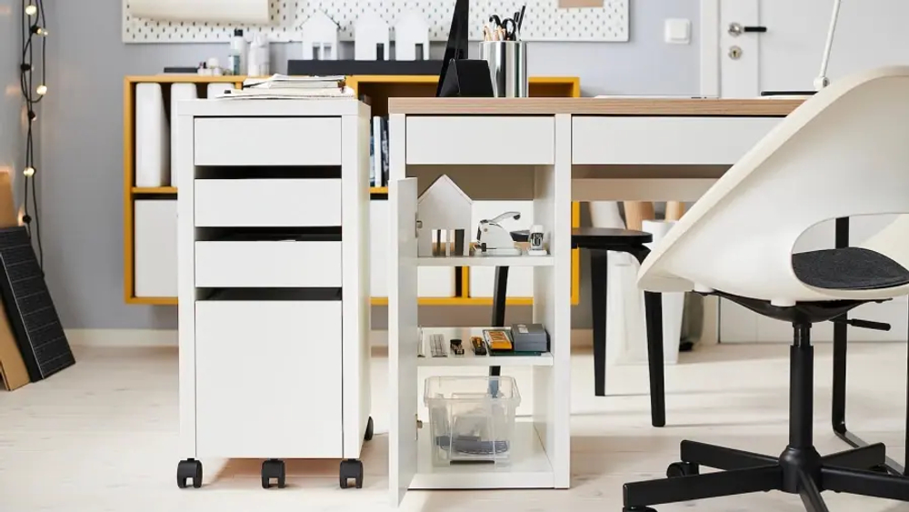 Комод с местом для документов - IKEA MICKE/МИККЕ ИКЕА, 35х50х75 см, белый