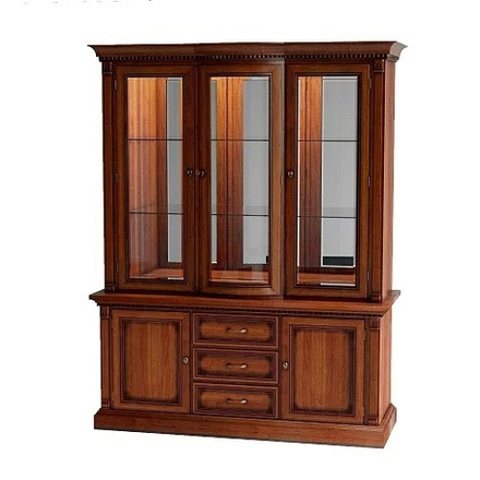 FLORENCE Шкаф-витрина 3-х дв. с зеркалом и подсветкой Арт. 520