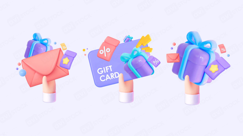 Набор 3D-купонов и подарочных карт